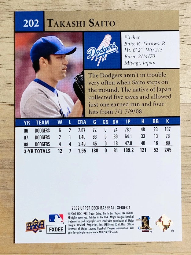 2009 Upper Deck #202 Takashi Saito