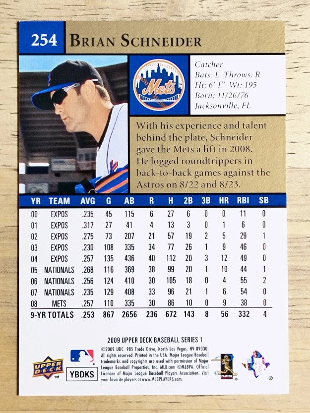 2009 Upper Deck #254 Brian Schneider