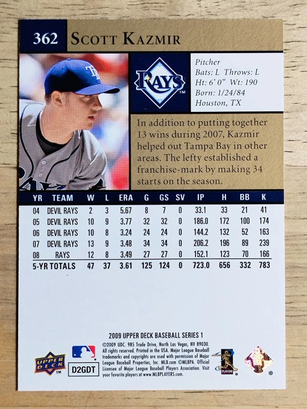2009 Upper Deck #362 Scott Kazmir
