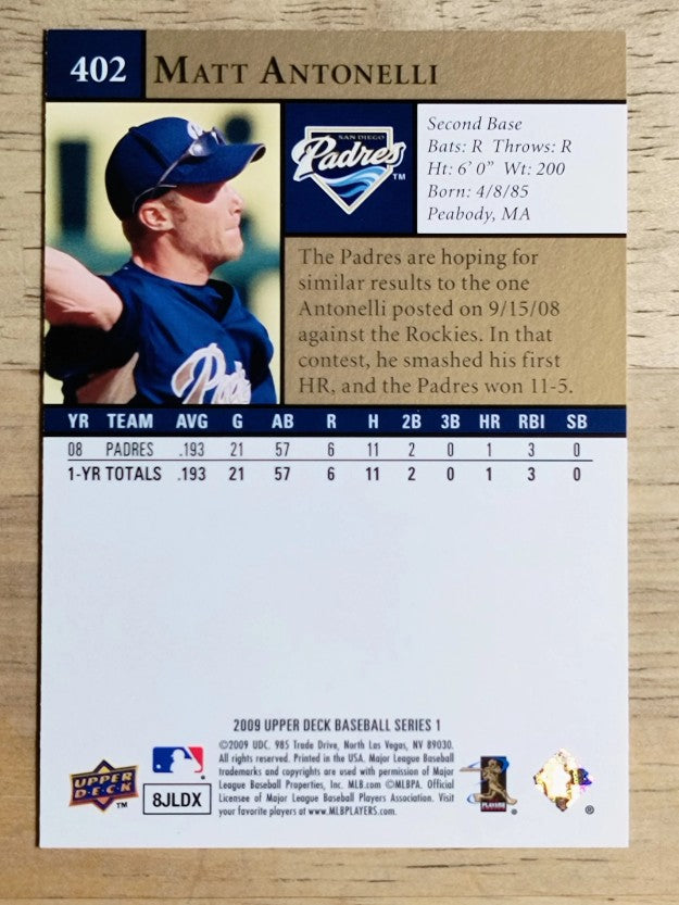 2009 Upper Deck #402 Matt Antonelli RC