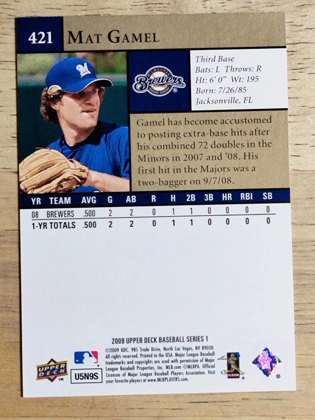2009 Upper Deck #421 Mat Gamel RC