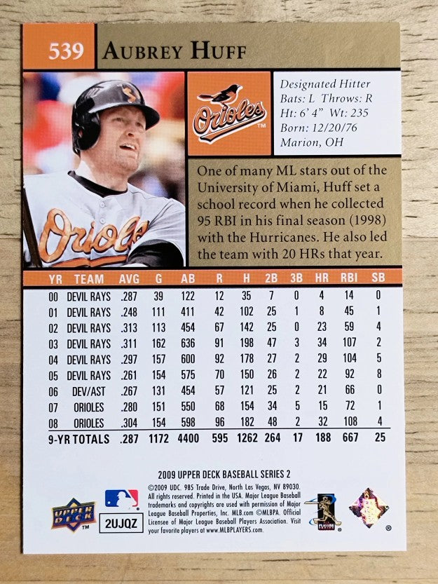 2009 Upper Deck #539 Aubrey Huff