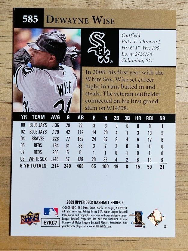 2009 Upper Deck #585 Dewayne Wise