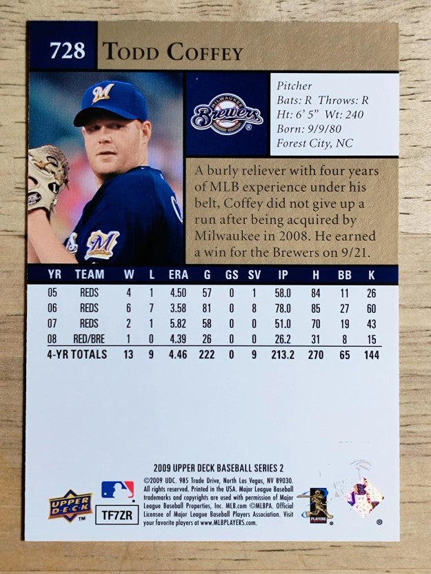 2009 Upper Deck #728 Todd Coffey