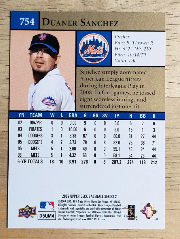 2009 Upper Deck #754 Duaner Sanchez