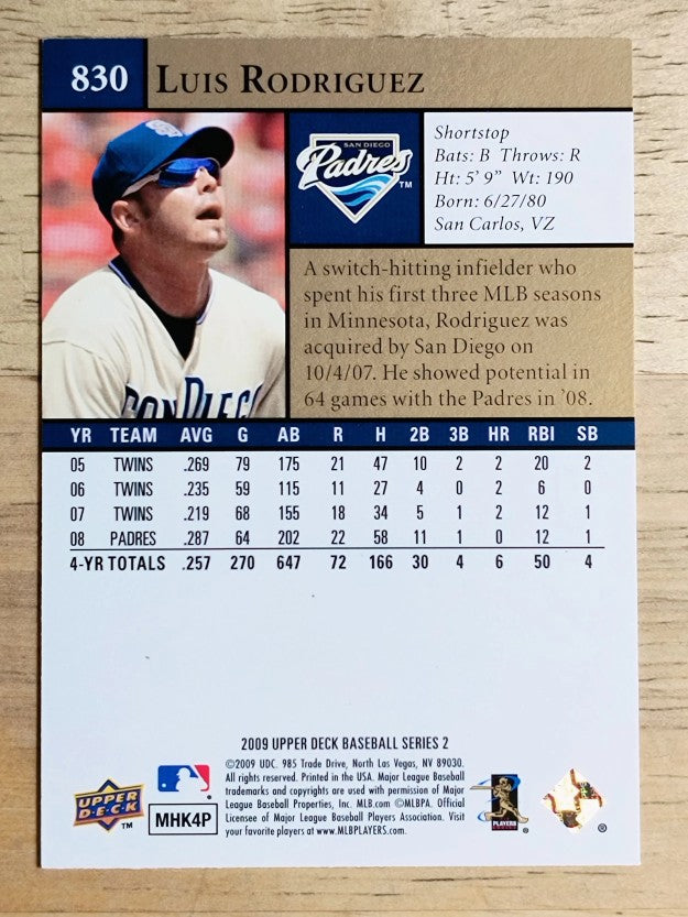 2009 Upper Deck #830 Luis Rodriguez