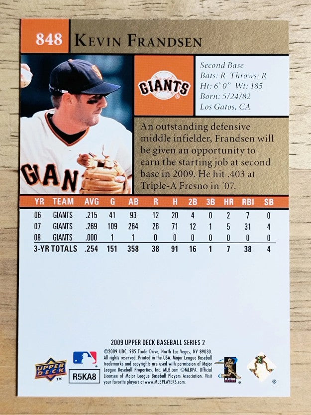 2009 Upper Deck #848 Kevin Frandsen