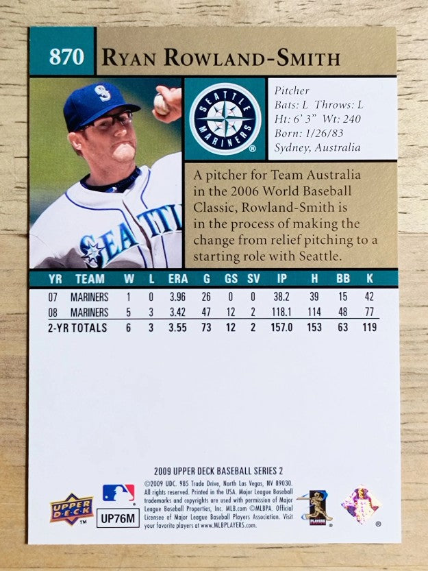 2009 Upper Deck #870 Ryan Rowland-Smith