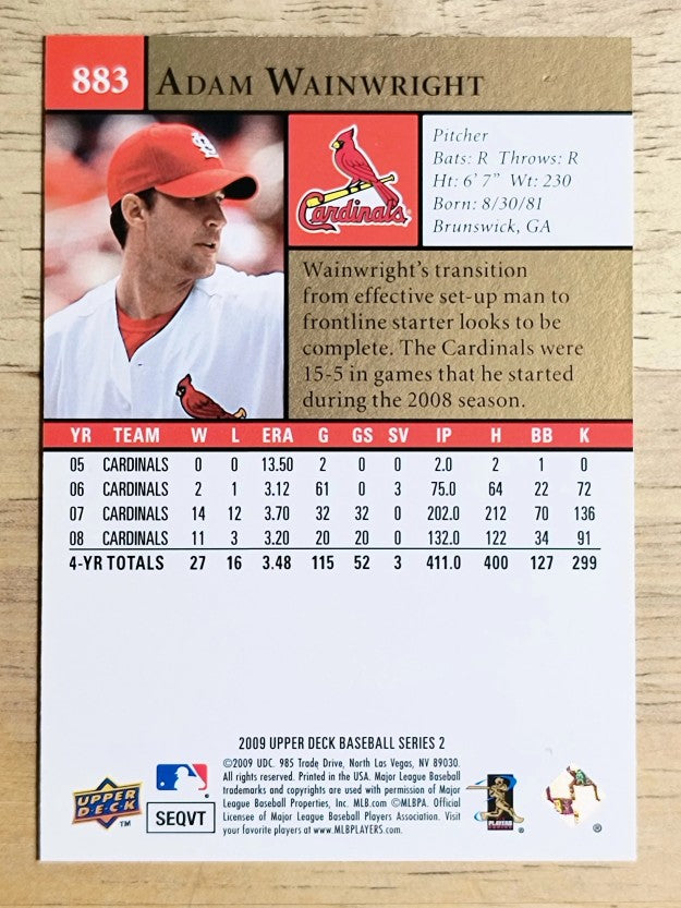 2009 Upper Deck #883 Adam Wainwright