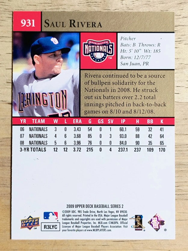 2009 Upper Deck #931 Saul Rivera