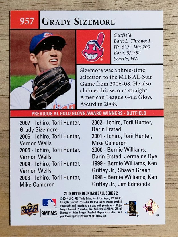 2009 Upper Deck #957 Grady Sizemore AW
