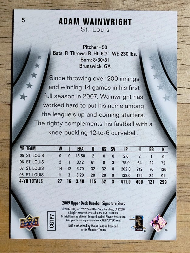 2009 Upper Deck Signature Stars #5 Adam Wainwright