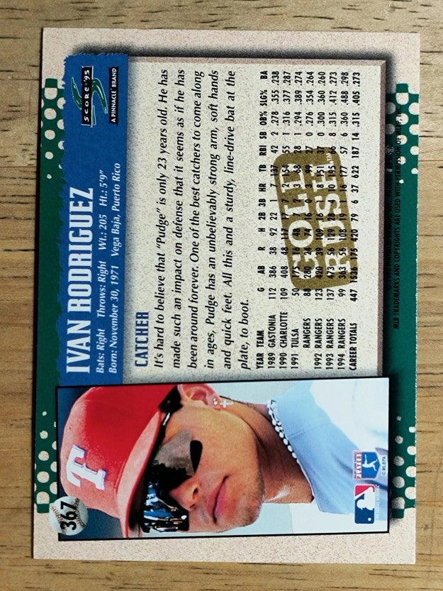 1995 Score Gold Rush #367 Ivan Rodriguez