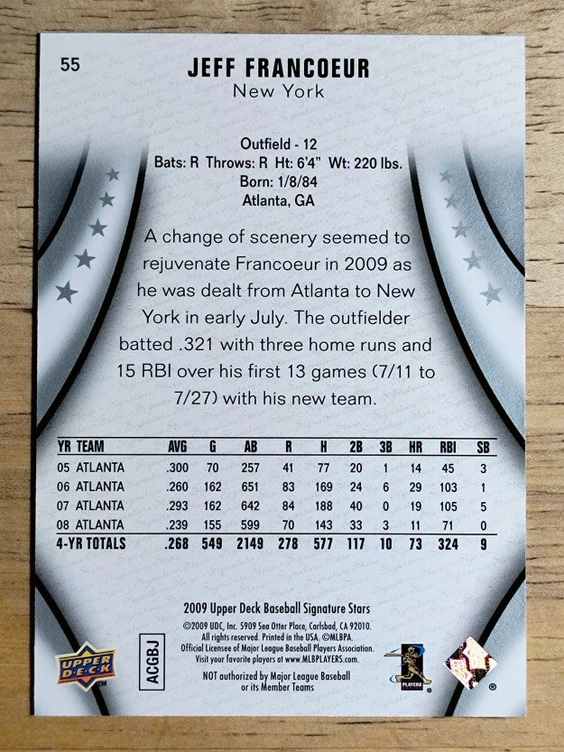 2009 Upper Deck Signature Stars #55 Jeff Francoeur