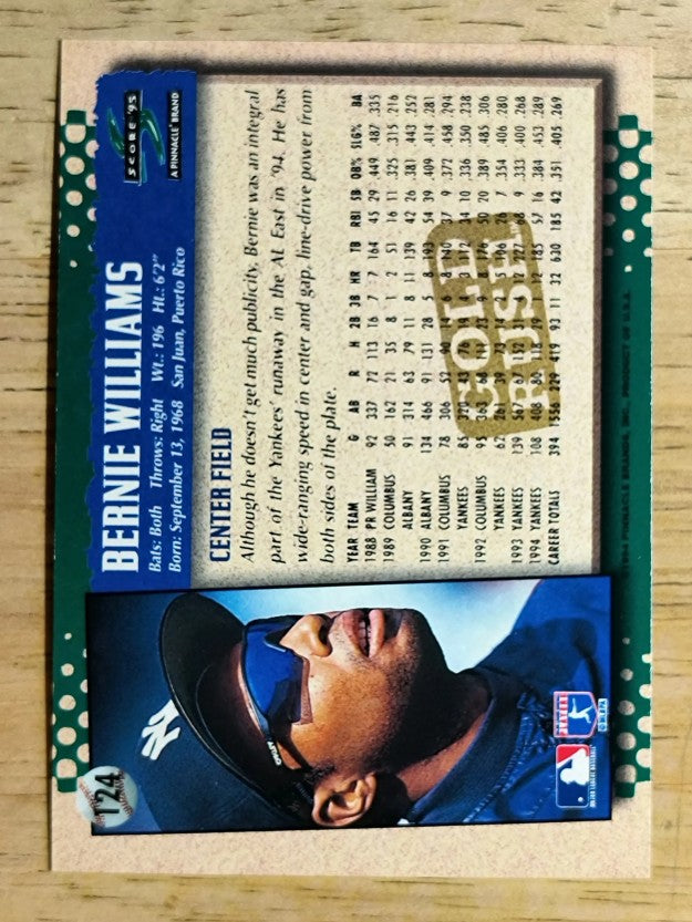 1995 Score Gold Rush #124 Bernie Williams