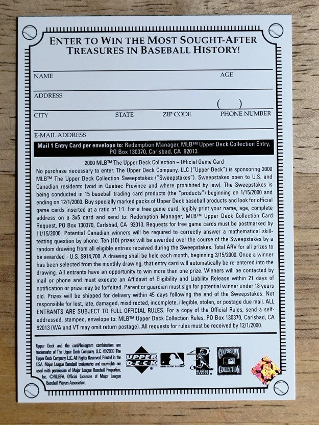 2000 Upper Deck Collection Entry #NNO Don Drysdale/Reese Los Angeles