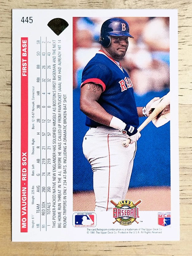 1992 Upper Deck Gold Hologram #445 Mo Vaughn