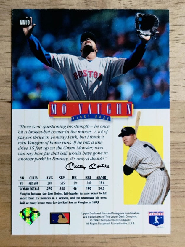 1994 Upper Deck Mantle's Long Shots #MM19 Mo Vaughn