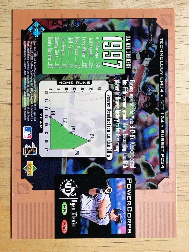1998 UD3 #124 Ryan Klesko PE