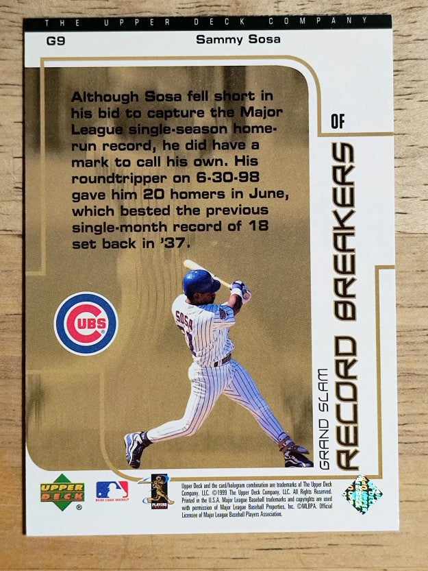 1999 UD Choice Record Breakers #G9 Sammy Sosa (NM)