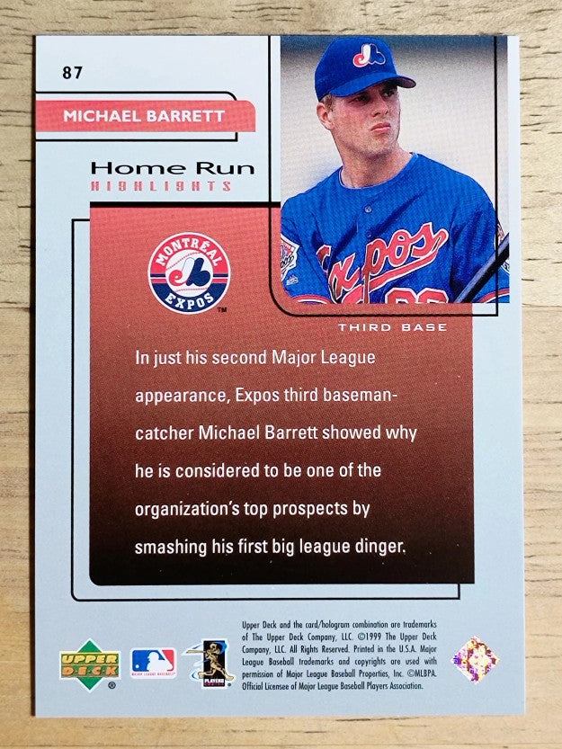 1999 Upper Deck Challengers for 70 #87 Michael Barrett HRH