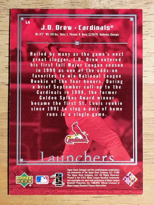 1999 Upper Deck HoloGrFX Launchers #L4 J.D. Drew
