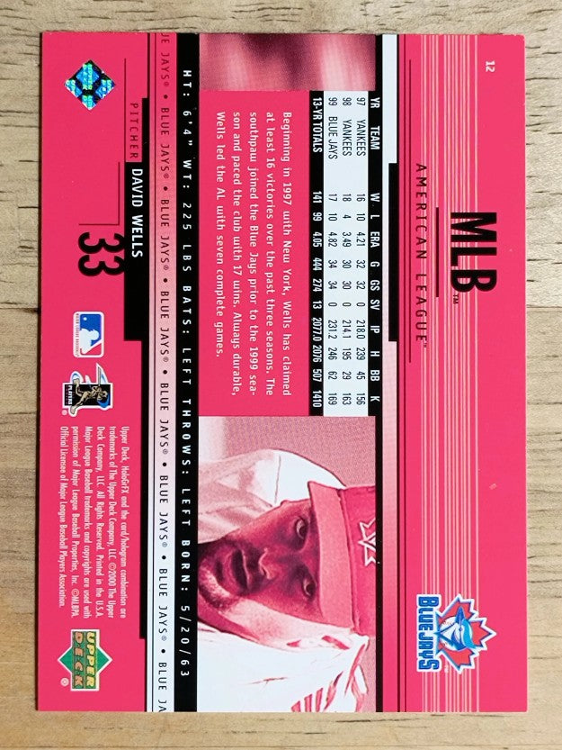 2000 Upper Deck HoloGrFX #12 David Wells