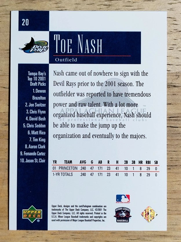 2001 Upper Deck Minors Centennial #20 Toe Nash