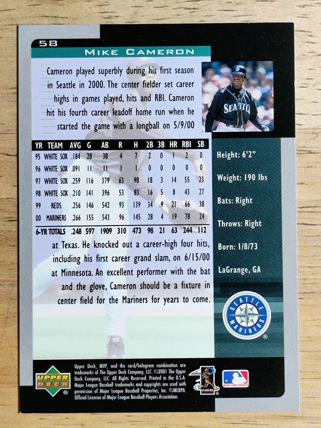 2001 Upper Deck MVP #58 Mike Cameron