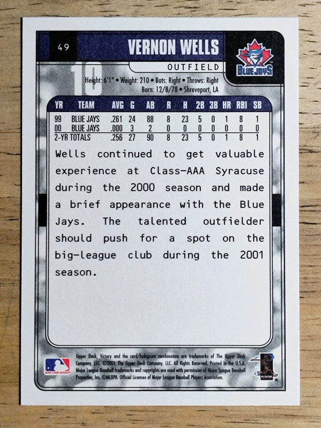 2001 Upper Deck Victory #49 Vernon Wells