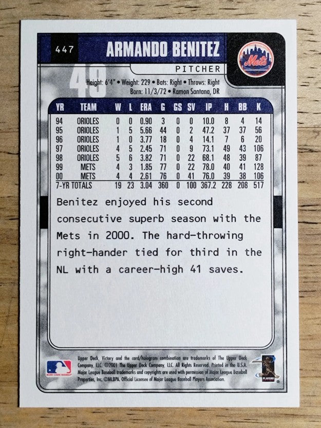 2001 Upper Deck Victory #447 Armando Benitez