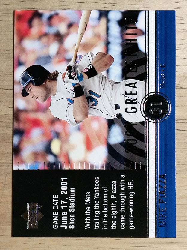 2002 Upper Deck 2001 Greatest Hits #GH4 Mike Piazza (NM)
