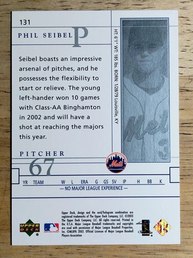 2003 Upper Deck Game Face #131 Phil Seibel FF RC