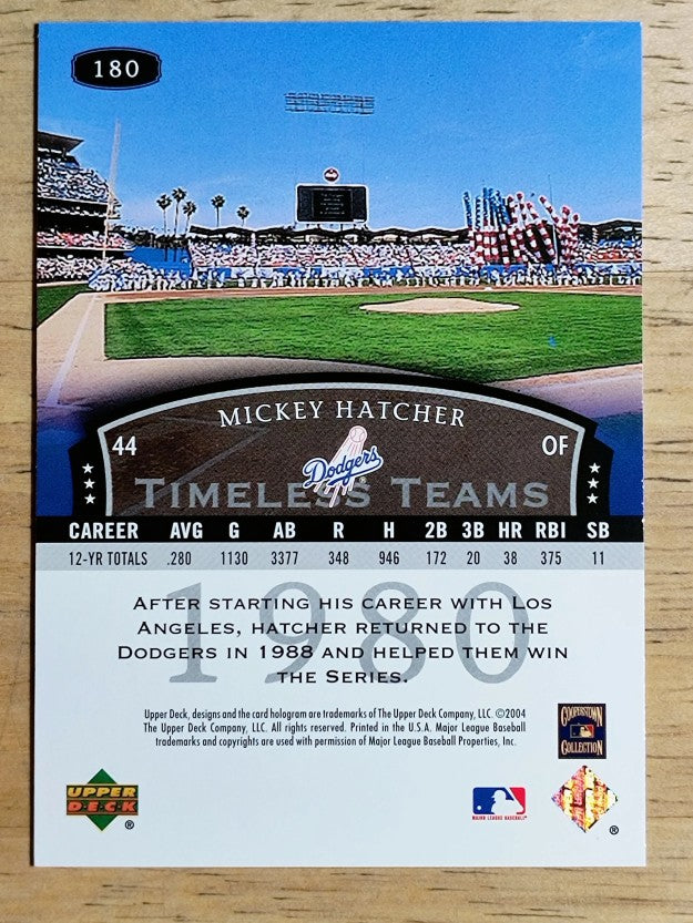 2004 UD Legends Timeless Teams #180 Mickey Hatcher 80