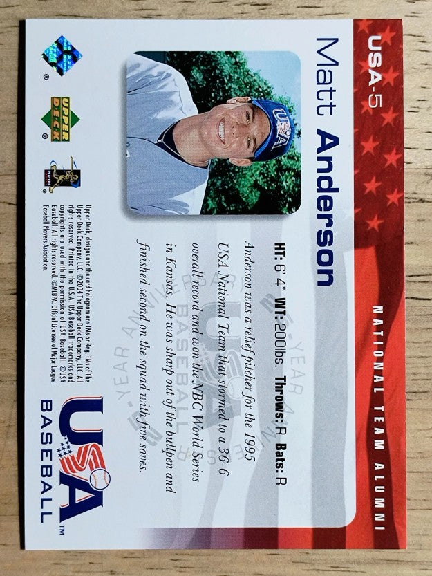 2004 USA Baseball 25th Anniversary #5 Matt Anderson
