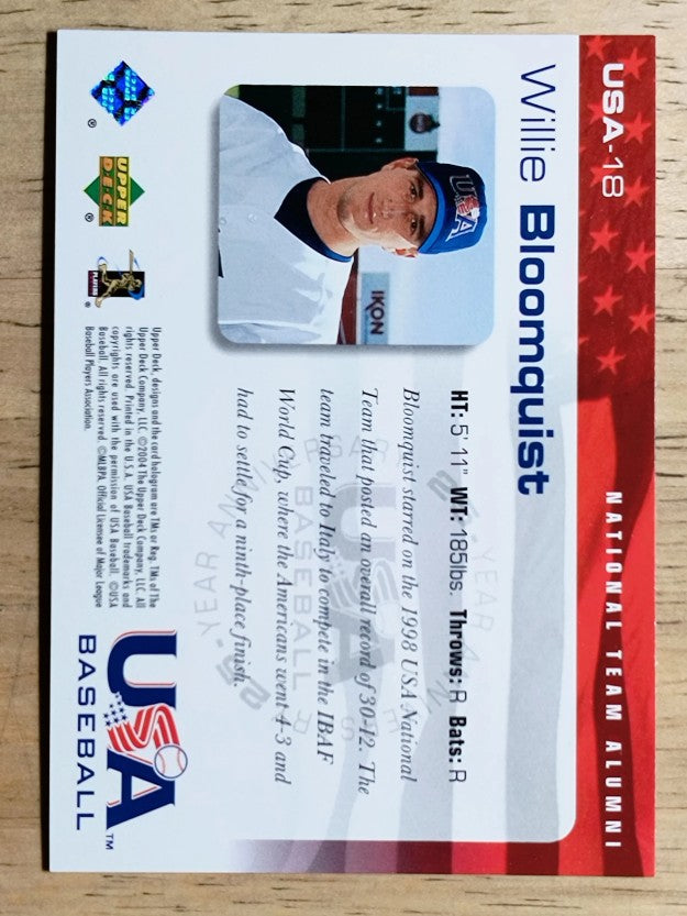 2004 USA Baseball 25th Anniversary #18 Willie Bloomquist
