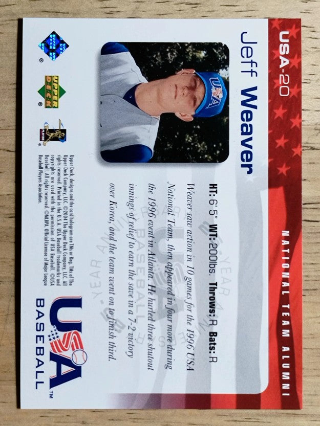 2004 USA Baseball 25th Anniversary #20 Jeff Weaver