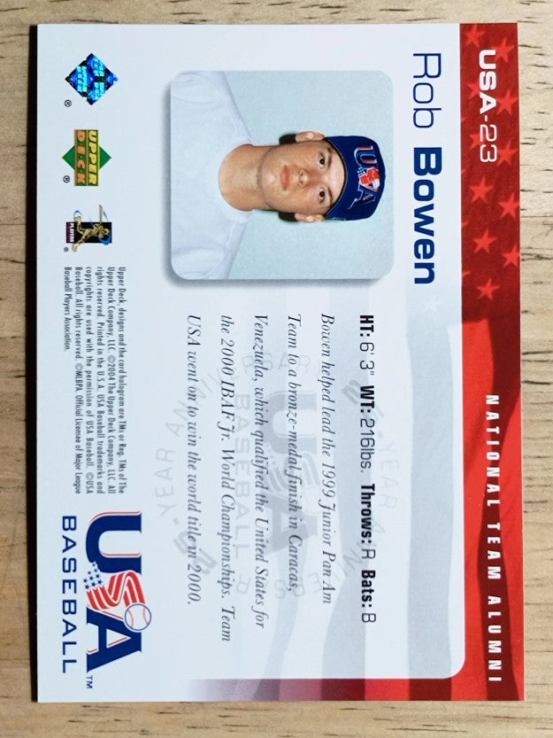 2004 USA Baseball 25th Anniversary #23 Rob Bowen