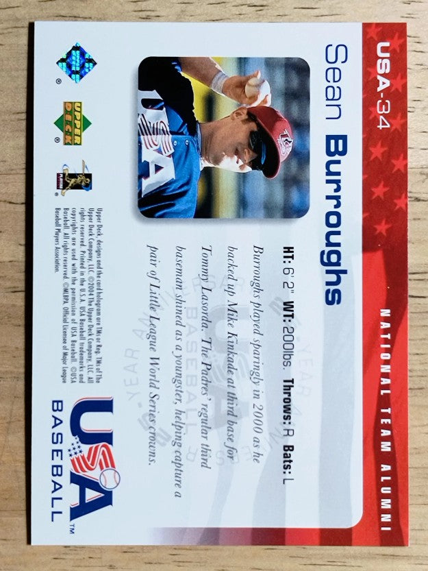 2004 USA Baseball 25th Anniversary #34 Sean Burroughs