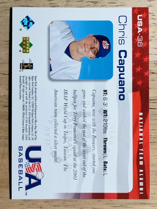 2004 USA Baseball 25th Anniversary #36 Chris Capuano