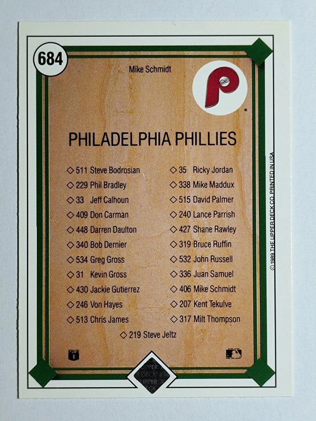 1989 Upper Deck #684 Mike Schmidt TC