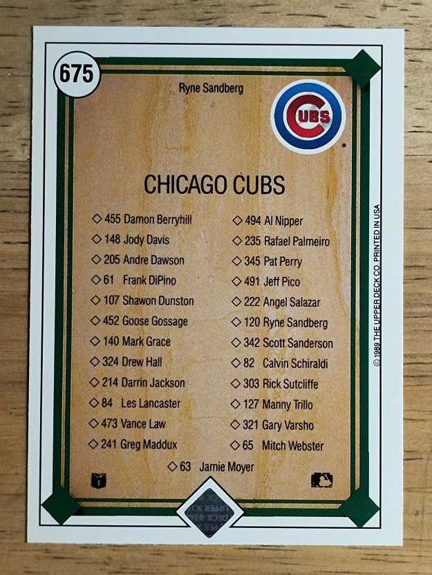 1989 Upper Deck #675 Ryne Sandberg TC