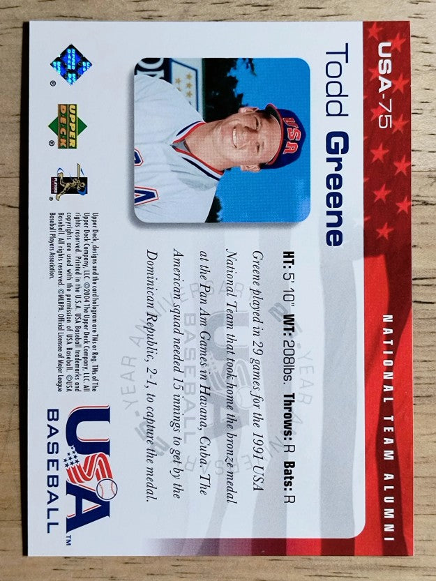 2004 USA Baseball 25th Anniversary #75 Todd Greene