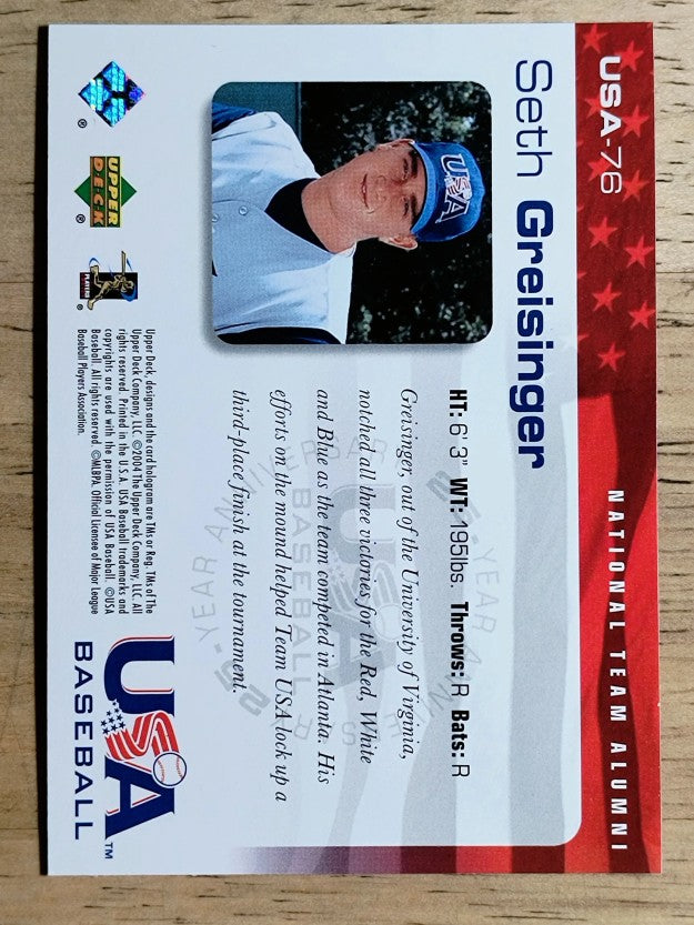 2004 USA Baseball 25th Anniversary #76 Seth Greisinger