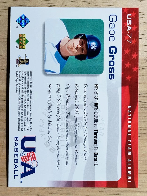 2004 USA Baseball 25th Anniversary #77 Gabe Gross