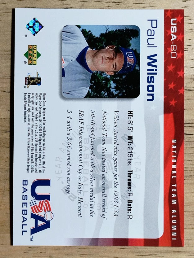 2004 USA Baseball 25th Anniversary #80 Paul Wilson