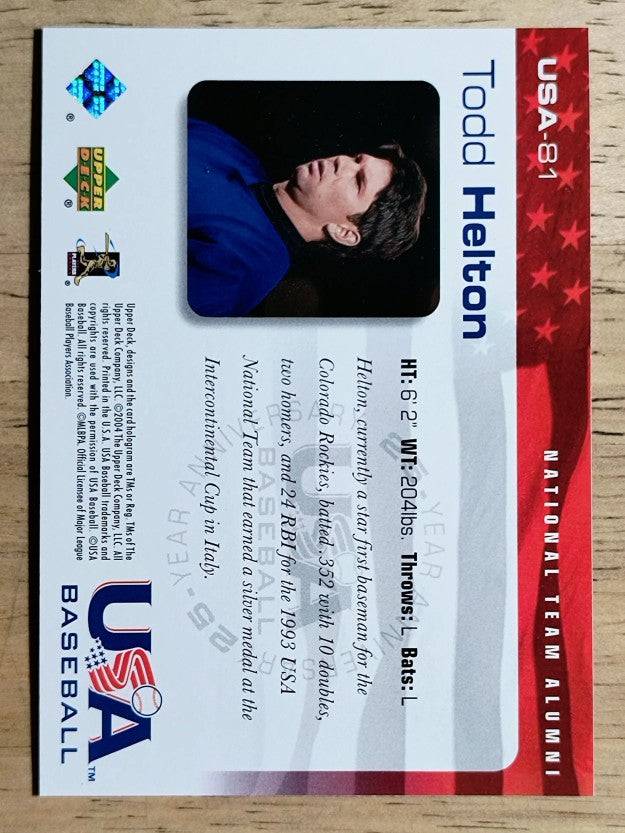 2004 USA Baseball 25th Anniversary #81 Todd Helton