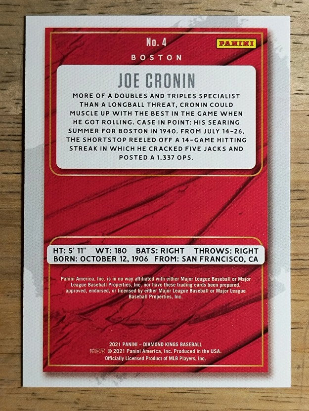 2021 Diamond Kings #4 Joe Cronin