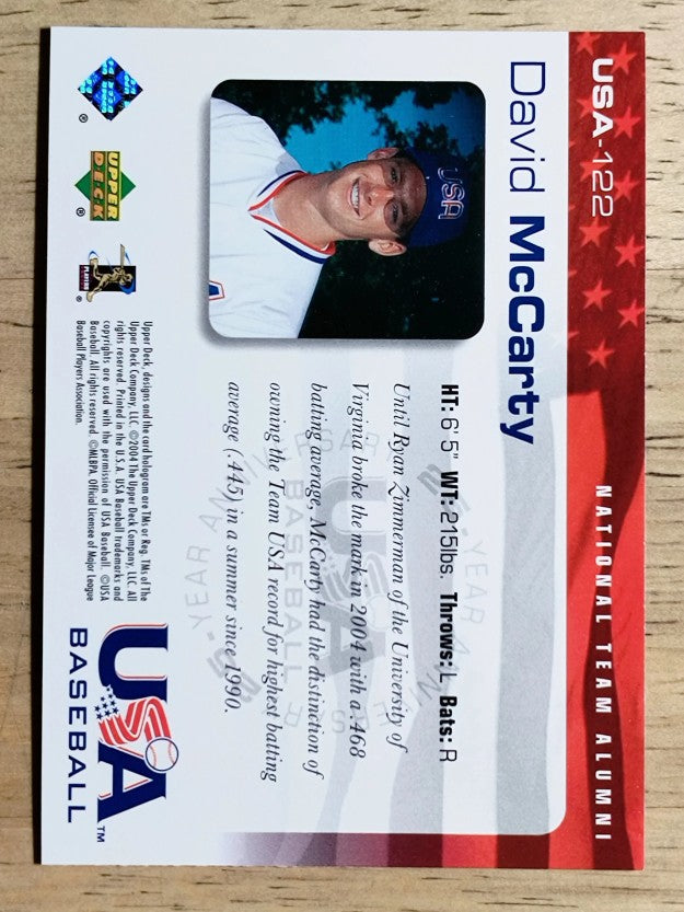 2004 USA Baseball 25th Anniversary #122 David McCarty