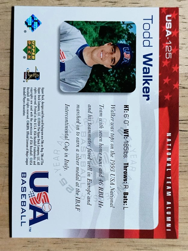 2004 USA Baseball 25th Anniversary #125 Todd Walker